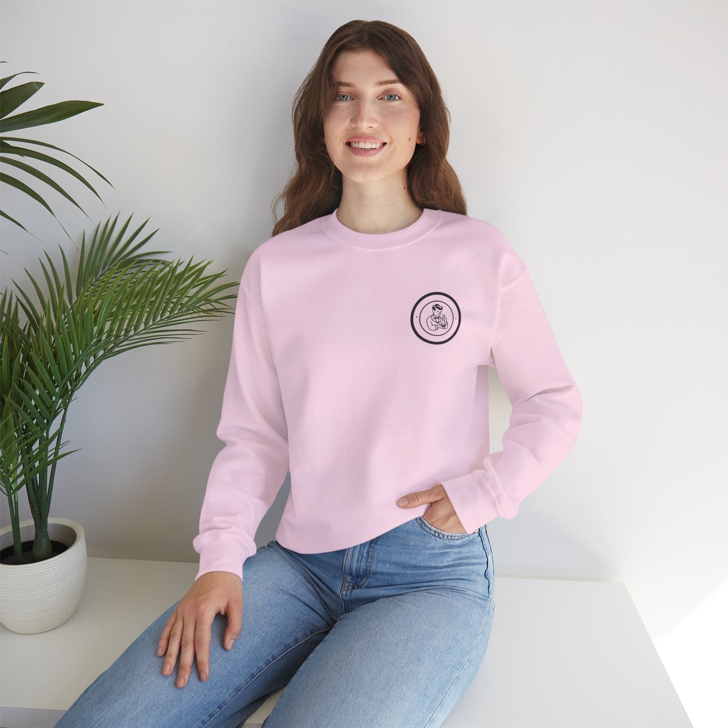 Light Pink  Mad Scientist Unisex Crewneck Sweatshirt